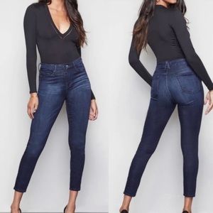 good american good waist crop dark wash jeans - size 28